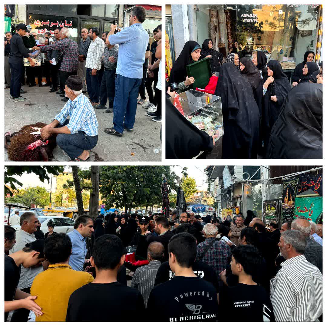 زیارت پرچم امام حسین(ع) در آیین سنتی طشت گذاری آستارا