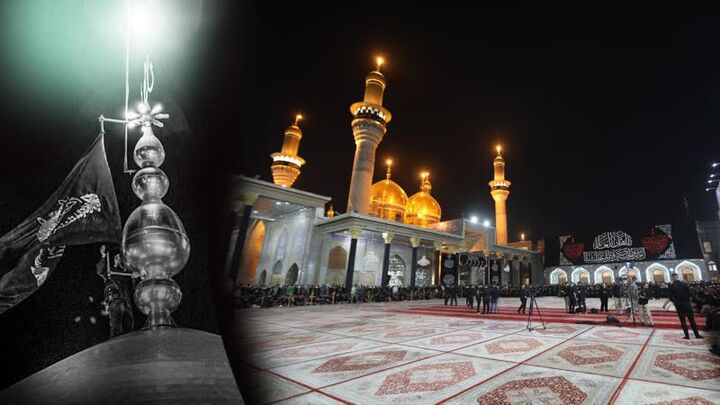 پرچم گنبدهای حرمین امامین کاظمین(ع) تعویض شد