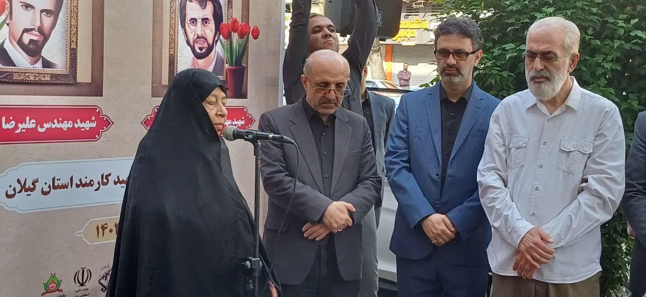 محل شهادت شهیدان انصاری و نورانی در رشت گلباران شد