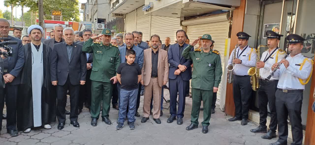 محل شهادت شهیدان انصاری و نورانی در رشت گلباران شد