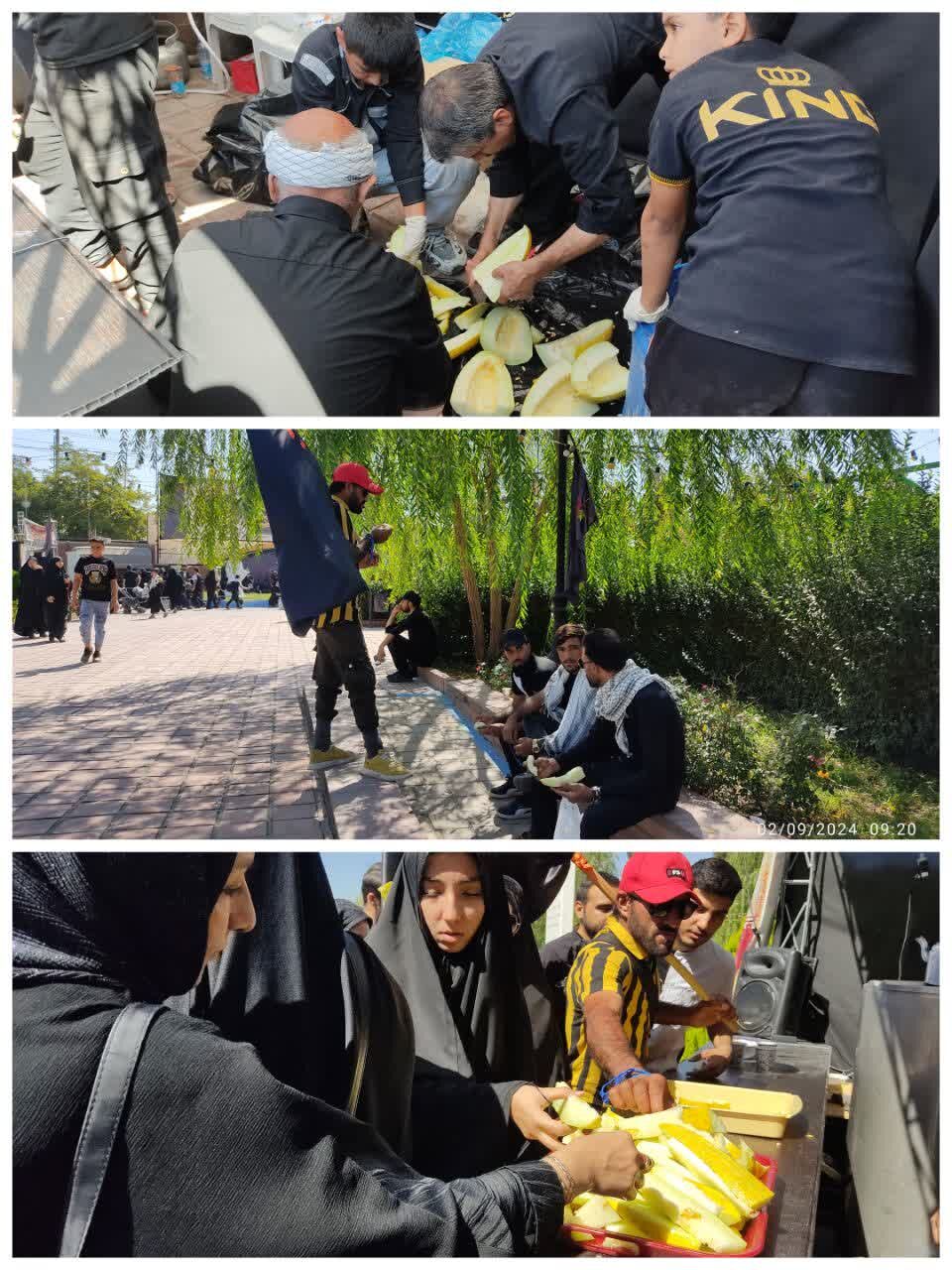 خدمتگزاری بانوان امام رضایی به زائرین پیاده