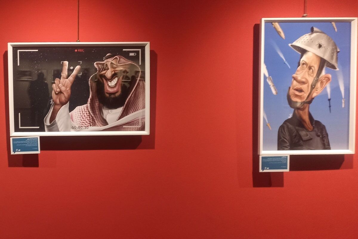 نمایش طنزآمیز از خیر و شر در نمایشگاه کاریکاتور «رخ به رخ»