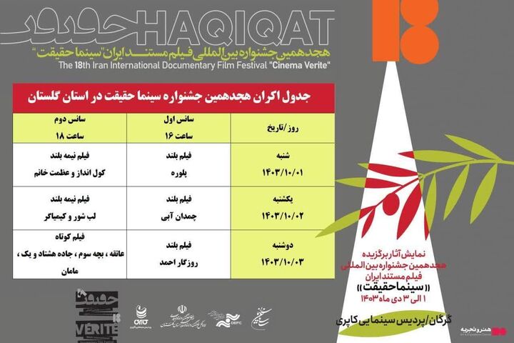 آغاز اکران آثار هجدهمین جشنواره سینما حقیقت در پردیس سینمایی کاپری گرگان