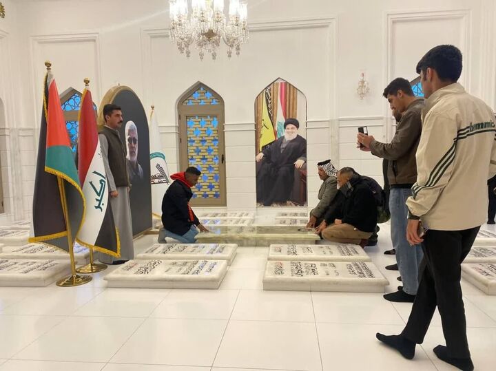حضور عراقی‌ها بر سر مزار شهید ابومهدی المهندس