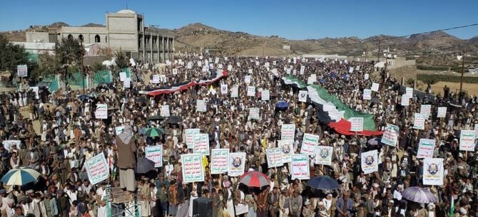 راهپیمایی گسترده مردم یمن در حمایت از ملت فلسطین