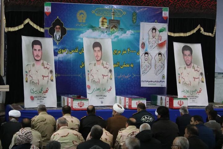 مراسم تشییع پیکر مطهر شهدای تازه تفحص شده پاسگاه شمسر سراوان در زابل