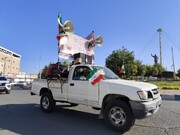 رژه خودرویی موتوری به مناسبت دهه فجر در جیرفت