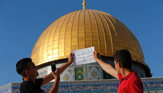 قصیده‌خوانی حماسی آزاده فلسطینی در وصف خط امام حسین (ع) و امام زمان (عج)