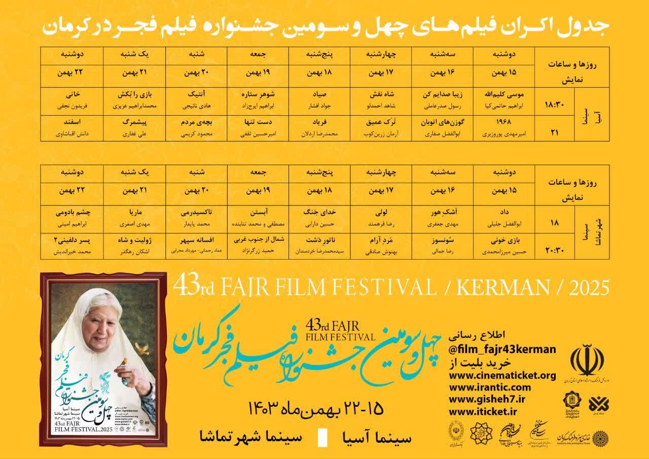 جزئیات نمایش فیلمهای جشنواره فجر در کرمان