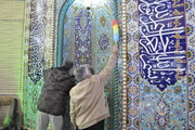 آئین غبارروبی مساجد در مشهد