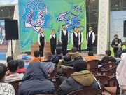 گروه سرود "نوای امید" فضای نمایشگاه قرآن را طراوت بخشید