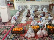 توزیع بسته های معیشتی ویژه رمضان به همت کانون شهدای روستای گرجی محله بهشهر 