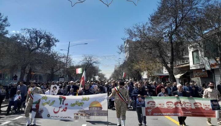 راهپیمایی روز جهانی قدس در اردبیل آغاز شد / خروش مردم استان با فریادهای «مرگ بر اسرائیل»