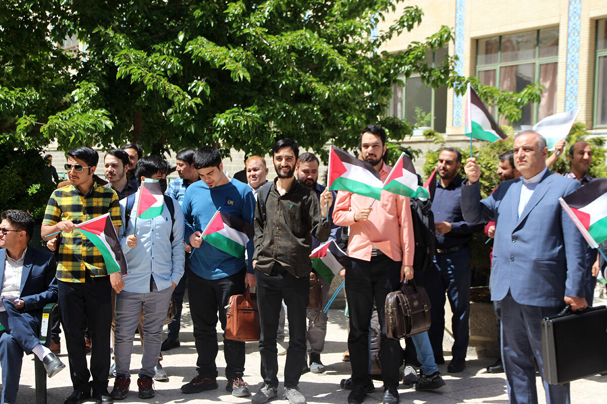 تجمع دانشجویان دانشگاه امام رضا(ع) در محکومیت جنایات رژیم صهیونیستی