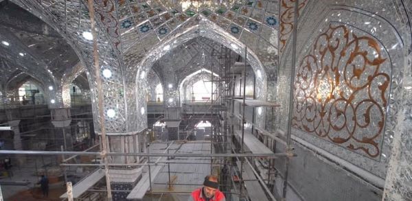 پیشرفت ۷۵ درصدی ساخت صحن حضرت زینب(س) در کربلا + فیلم