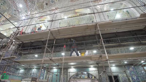 پیشرفت ۷۵ درصدی ساخت صحن حضرت زینب(س) در کربلا + فیلم