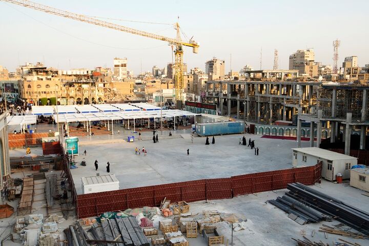 پیشرفت ۷۵ درصدی ساخت صحن حضرت زینب(س) در کربلا