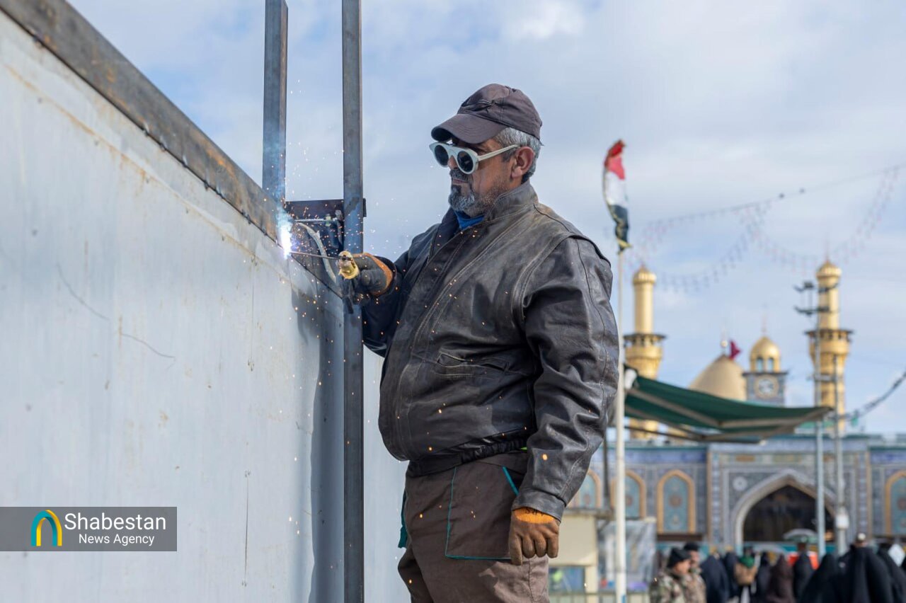 کار پروژه سرداب صحن باب القبله در آستان حضرت عباس(ع) ادامه دارد+ عکس