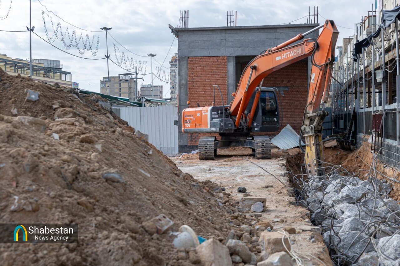کار پروژه سرداب صحن باب القبله در آستان حضرت عباس(ع) ادامه دارد+ عکس