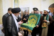 برگزاری جشن دهه کرامت با حضور خادمین حرم امام رضا (ع) در مسجدجامع گلشن گرگان