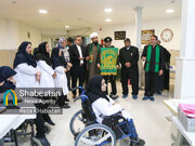 حضور خدام رضوی در کارگاه تولیدی معلولین بجنورد