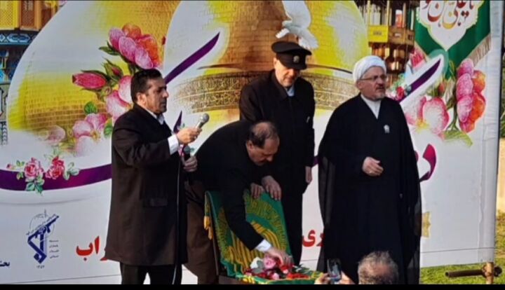 استقبال پرشور مردم صومعه‌سرا از کاروان خدام حرم مطهر رضوی