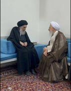 دیدار آیت الله سیستانی با آیت الله جوادی آملی در نجف اشرف