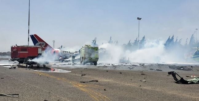 حمله جنگنده‌های صهیونیستی به فرودگاه بین المللی صنعا