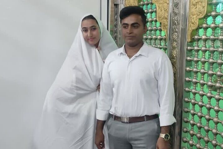 پیوند آسمانی در گرگان؛ خطبه عقد زوج جوان در جوار امامزاده عبدالله (ع) جاری شد