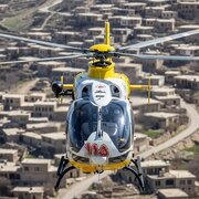 انتقال اورژانسی بیمار ۵۰ ساله از روستای نگل به سنندج با بالگرد