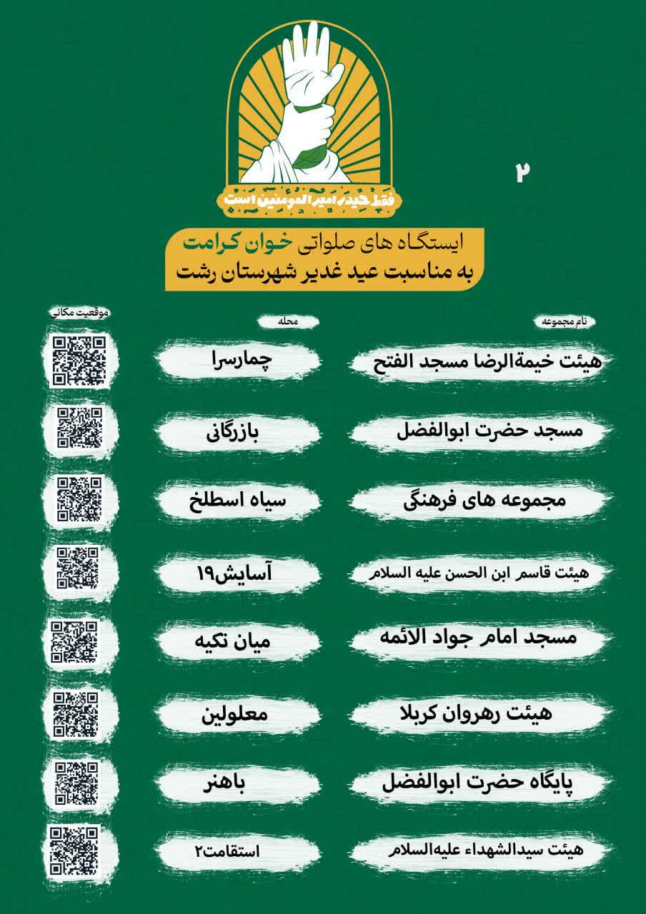 برپایی ایستگاههای «خوان کرامت» در محلات شهر رشت