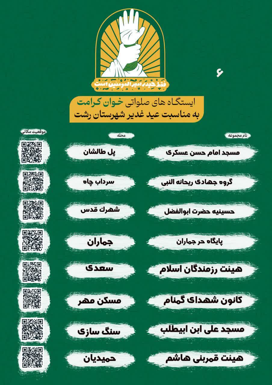 برپایی ایستگاههای «خوان کرامت» در محلات شهر رشت