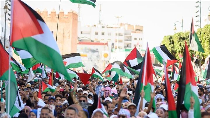 تظاهرات مردم یمن  و مراکش در حمایت از ایران و غزه