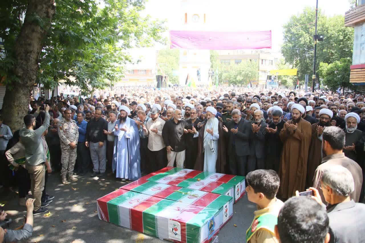 تشییع باشکوه شهدای جنایت رژیم صهیونیستی در ساری