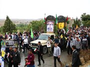 مراسم استقبال از پیکر شهید حملات رژیم صهیونیستی در خراسان شمالی