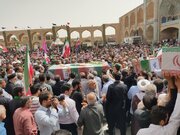 تشییع پیکر مطهر ۶ تن از شهدای حملات ددمنشانه اسرائیل در یزد