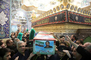 وداع با شهدای حملات رژیم صهیونی در حرم حضرت معصومه(س)