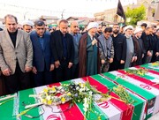 وداع مردم گیلان با ۱۶ شهید حمله تروریستی به آستانه اشرفیه