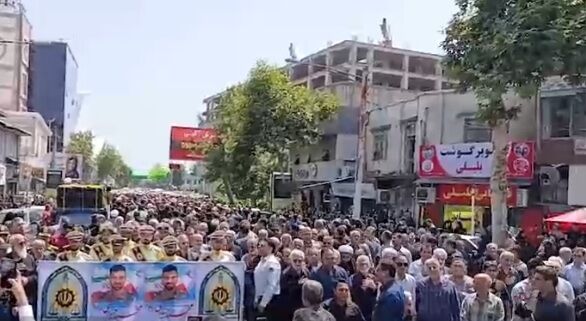 تشییع پیکر شهید محمد حیدری مدافع وطن در قائم‌شهر