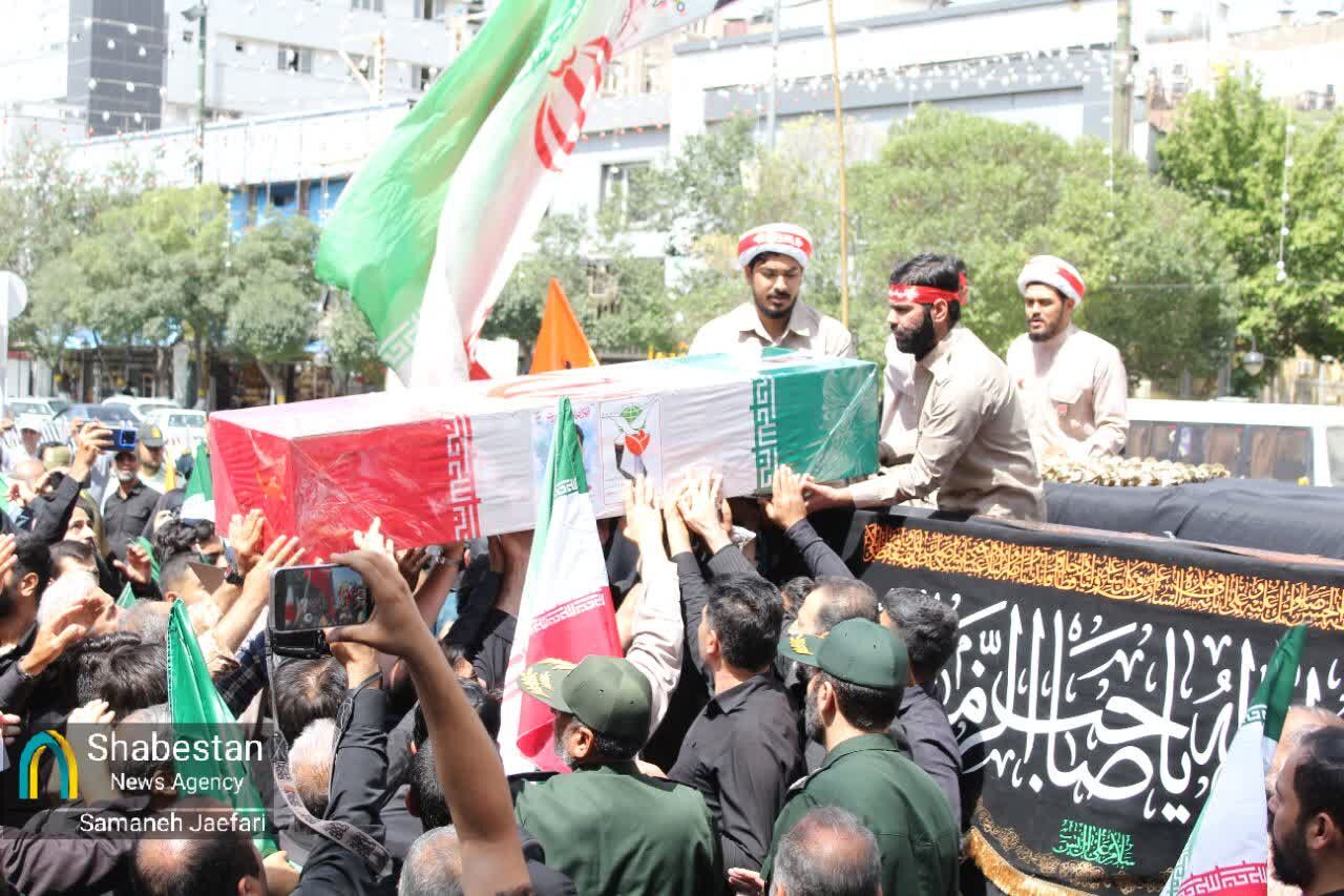 تشییع باشکوه چهار شهید اقتدار در شهر شهادت