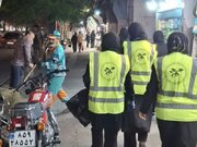 پاکسازی خیابان‌های اطراف حرم رضوی در پویش «نذر من»