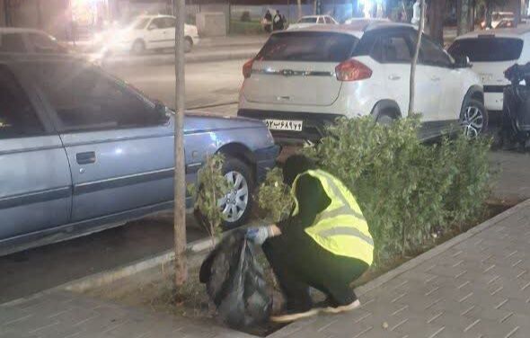 پاکسازی خیابانهای اطراف حرم رضوی در پویش «نذر من»