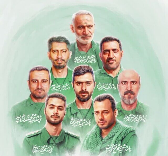 تشییع پیکر مطهر ۸ نفر از شهدای هوافضای سپاه در کاشان