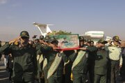 استقبال رسمی مردم فارس از پیکر سردار شهید غیب‌پرور در فرودگاه شهید دستغیب شیراز
