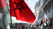 تظاهرات مردم مراکش مقابل پارلمان در رد گرسنگی فلسطینیان در غزه