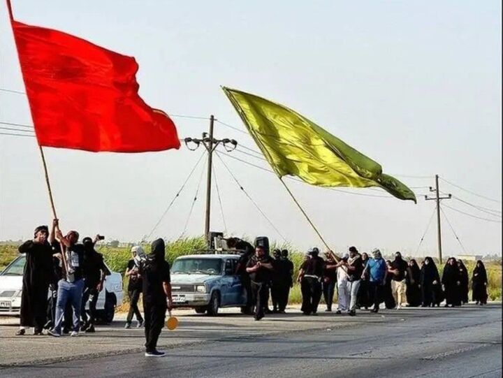 پیاده‌روی زائران خوزستانی به سمت کربلای معلی