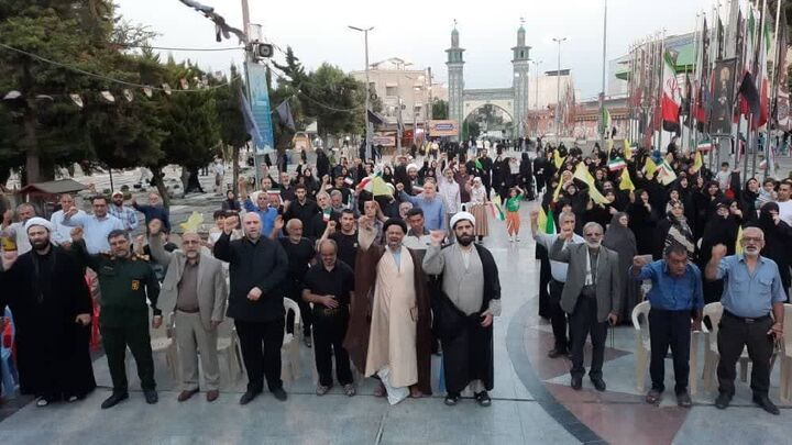 تجمع خودجوش آملی‌ها در حمایت از مردم غزه