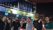 تخلیه بارها و برپایی ایستگاه‌های خدماتی موکب جوانان بروجرد در کربلا