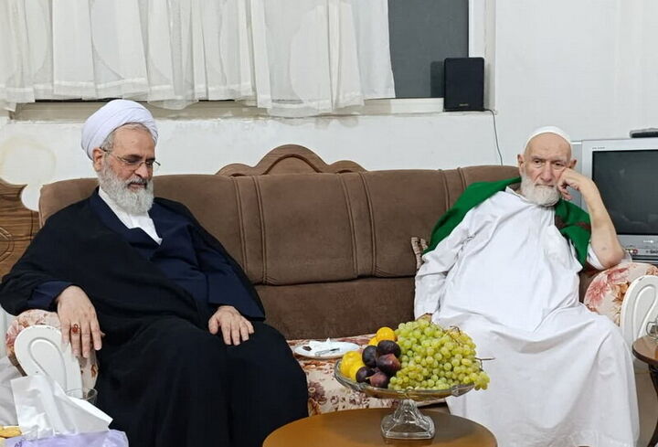 عیادت آیت‌الله اعرافی از آیت‌الله حسینی‌ شاهرودی