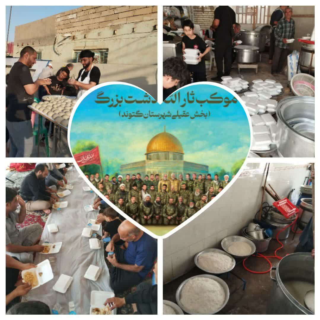 روایت نمایشگاهی از مظلومیت مردم غزه در موکب ثارالله(ع) بچه‌های مسجد دشت بزرگ